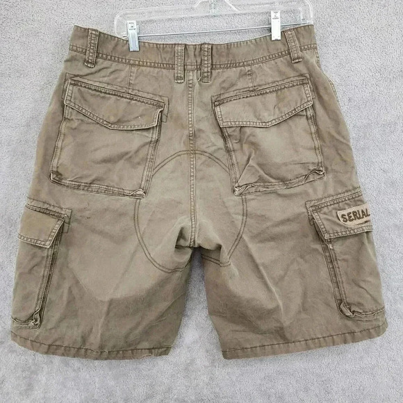 Old Navy Mens Cargo Shorts Khaki Multiple Pockets Serial No ML135 Sz 36 16PT - Picture 2 of 9